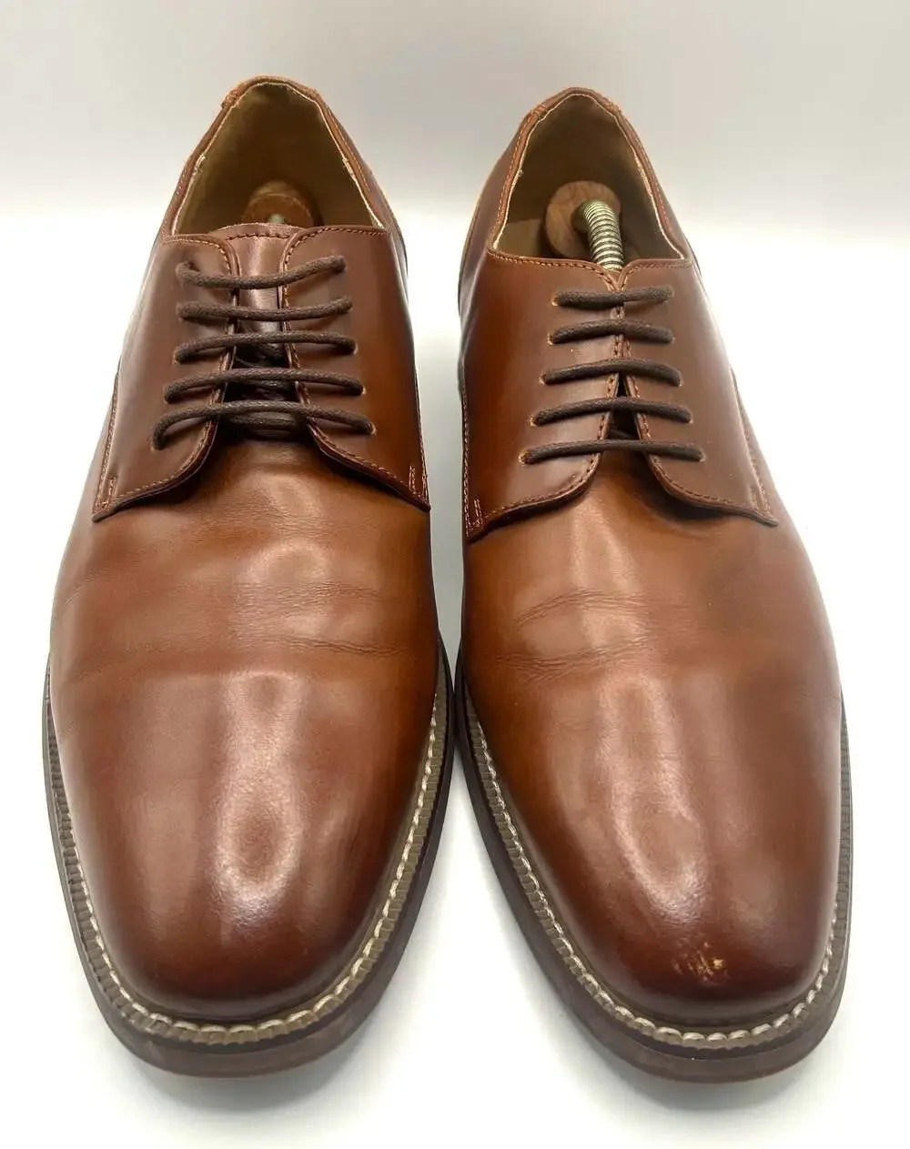 Joseph Abboud Brown Leather Plain Toe Oxford Dress Shoes Men's Size 10D 414705
